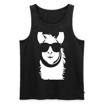 Funny Llama Wearing Sunglasses Cool Llamas - Men's Premium Organic Tank Top - black - Front - Michal (187cm)