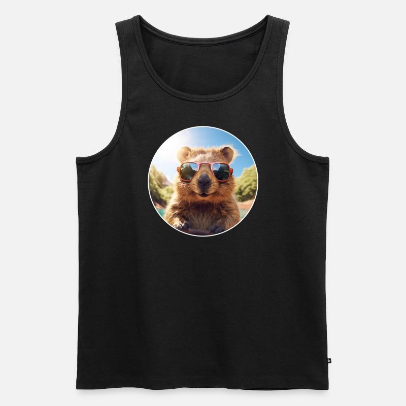 Keep smiling Quokka - Männer Premium Bio Tank Top - Schwarz