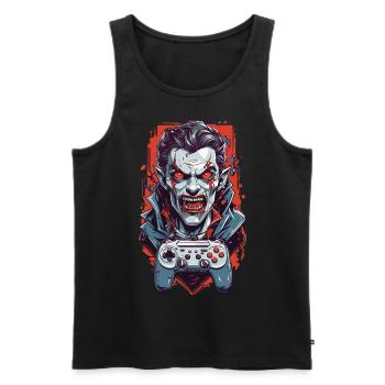 Rétro Vampire goule Halloween Gamer Design - Débardeur bio Premium Homme - noir - Devant - AI Model Male 178 light (178cm)