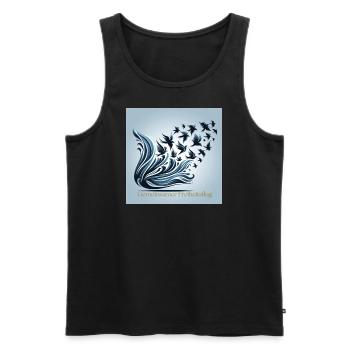 Gemeinsamer Freiheitsflug - Männer Premium Bio Tank Top - Schwarz - Vorne - Michal (187cm)