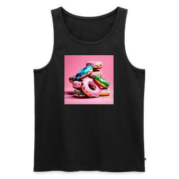 donuts - Männer Premium Bio Tank Top - Schwarz - Vorne - Michal (187cm)