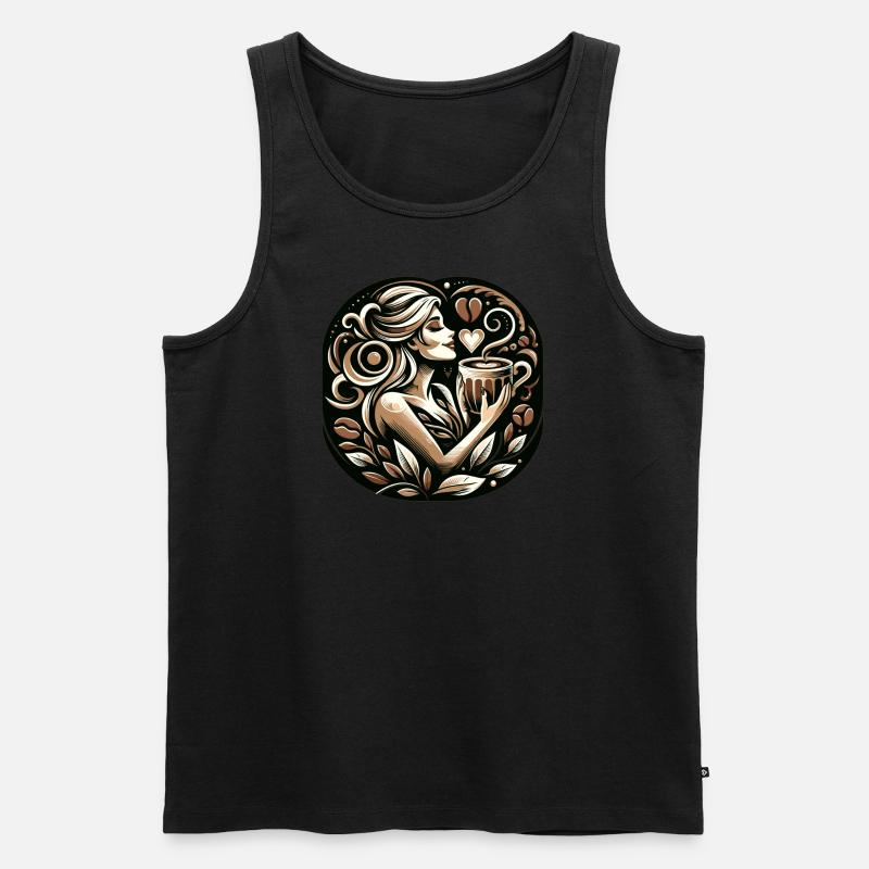 love for coffee - Männer Premium Bio Tank Top - Schwarz
