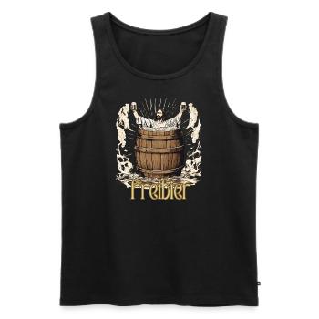 Jesus im Bierfass - Männer Premium Bio Tank Top - Schwarz - Vorne - Michal (187cm)
