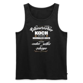 Tätowierter Koch ist besser! Koch mit Tattoos. - Männer Premium Bio Tank Top - Schwarz - Vorne - AI Model Male 178 light (178cm)
