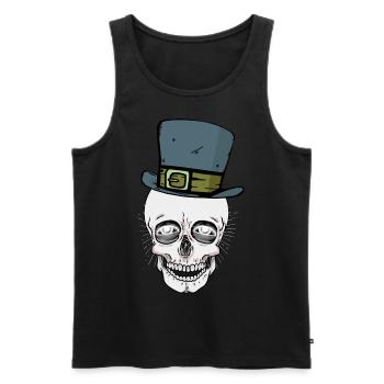 Chapeau fantôme Ghost Skull Skull Halloween - Débardeur bio Premium Homme - noir - Devant - Michal (187cm)