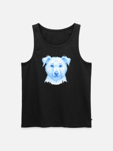 dog hand drwan - Männer Premium Bio Tank Top - Schwarz