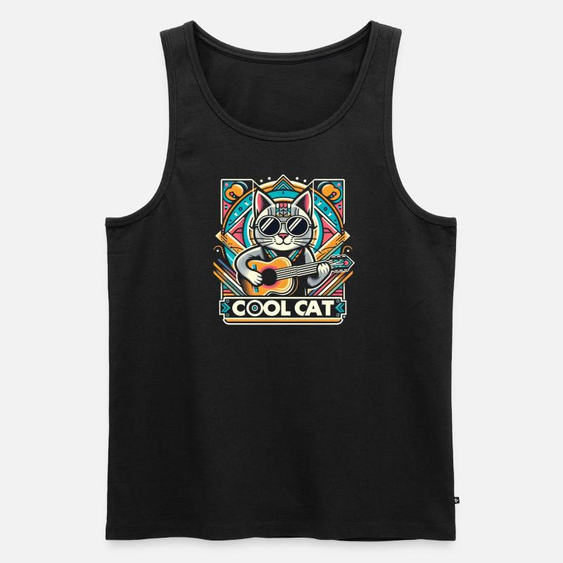 cool cat - Männer Premium Bio Tank Top - Schwarz