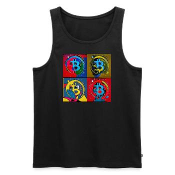 PopART4 - Männer Premium Bio Tank Top - Schwarz - Vorne - Michal (187cm)