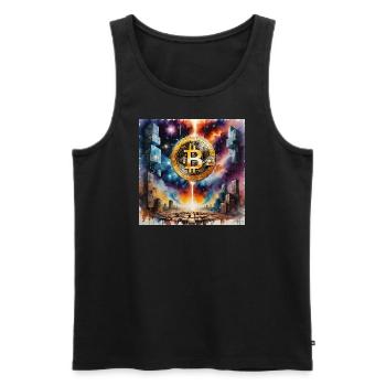Bitcoin Blocks Art - Männer Premium Bio Tank Top - Schwarz - Vorne - AI Model Male 178 light (178cm)