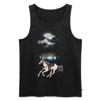 Wilder Westen Westernpferd Pferde Pferd Gaul Natur - Männer Premium Bio Tank Top - Schwarz - Vorne - AI Model Male 178 light (178cm)