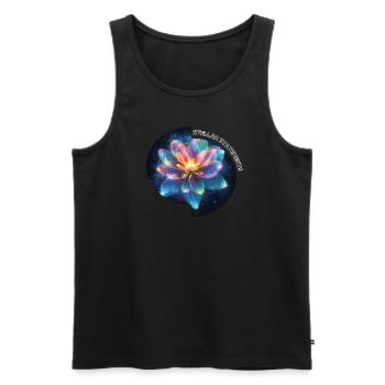 Kosmische Blume des Lichts T-Shirt Design - Männer Premium Bio Tank Top - Schwarz - Vorne - AI Model Male 178 light (178cm)