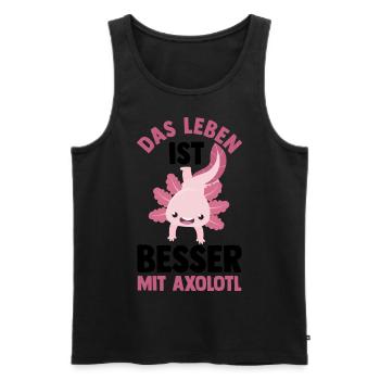 Axolotl - Men's Premium Organic Tank Top - black - Front - Michal (187cm)