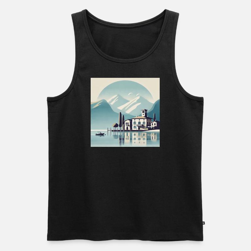 Lake Como - Männer Premium Bio Tank Top - Schwarz