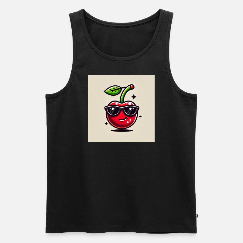 Kirsch - Männer Premium Bio Tank Top - Schwarz
