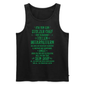 I am a proud of great employees - Men's Premium Organic Tank Top - black - Front - AI Model Male 178 light (178cm)