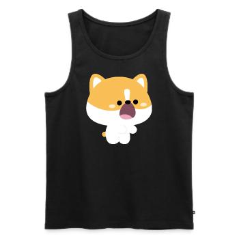Corgi Feeding Love Part 2 - Men's Premium Organic Tank Top - black - Front - AI Model Male 178 light (178cm)