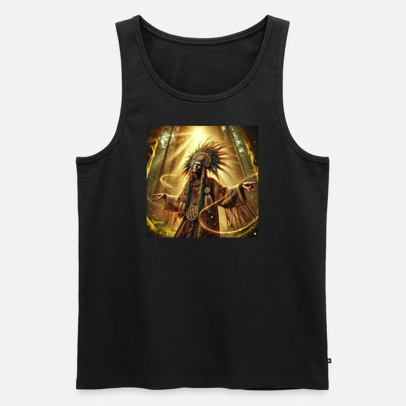 Schamane in Trance (B) - Männer Premium Bio Tank Top - Schwarz