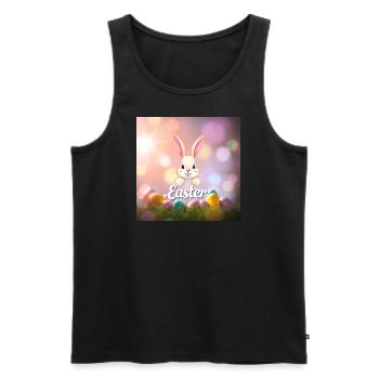Hasi’s bunte Osterwelt - Männer Premium Bio Tank Top - Schwarz - Vorne - Michal (187cm)
