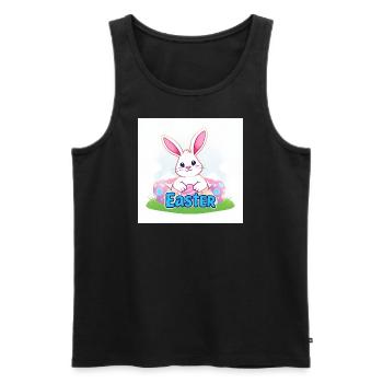 Der bunte Hase von Ostern - Männer Premium Bio Tank Top - Schwarz - Vorne - Michal (187cm)