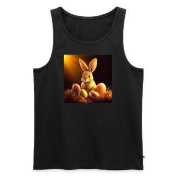 Hasenglück Reloaded - Männer Premium Bio Tank Top - Schwarz - Vorne - Michal (187cm)