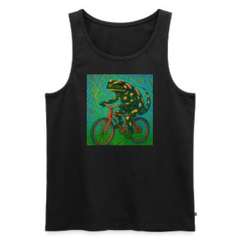 Feuersalamander fährt Fahrrad - Männer Premium Bio Tank Top - Schwarz - Vorne - Michal (187cm)