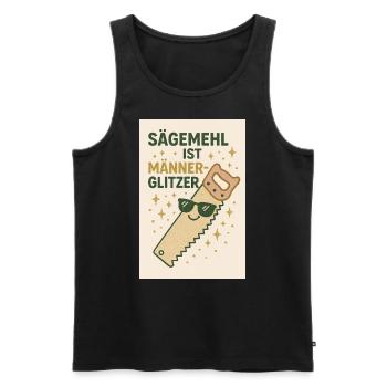 20250507 1042 Saegemehl Funkelglitzer simple co - Männer Premium Bio Tank Top - Schwarz - Vorne - Michal (187cm)