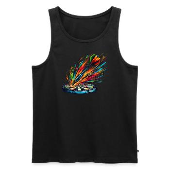 Darts Splash - Men's Premium Organic Tank Top - black - Front - AI Model Male 178 light (178cm)