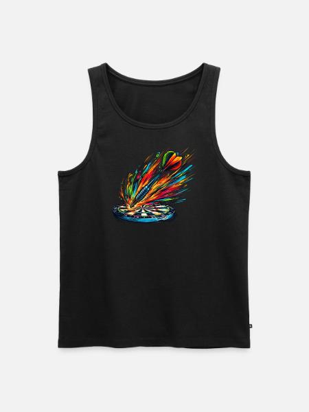 Darts Splash - Männer Premium Bio Tank Top - Schwarz