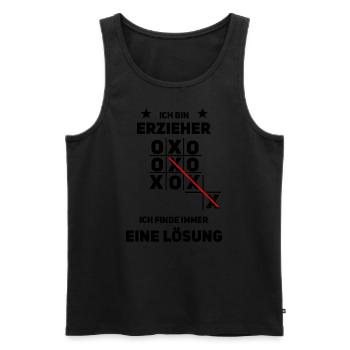 Erzieher – Problemlöser im Einsatz - Männer Premium Bio Tank Top - Schwarz - Vorne - Michal (187cm)