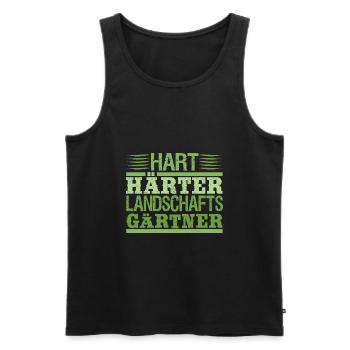 Hart Härter Landschaftsgärtner Gartenarbeit Spruch - Männer Premium Bio Tank Top - Schwarz - Vorne - Michal (187cm)