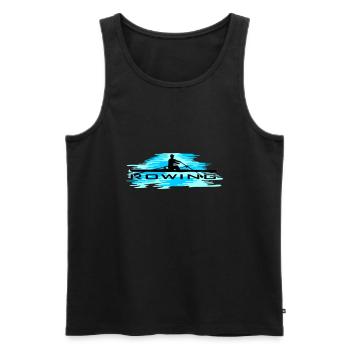 Rudern, Ruderer und Wasser - Männer Premium Bio Tank Top - Schwarz - Vorne - AI Model Male 178 light (178cm)