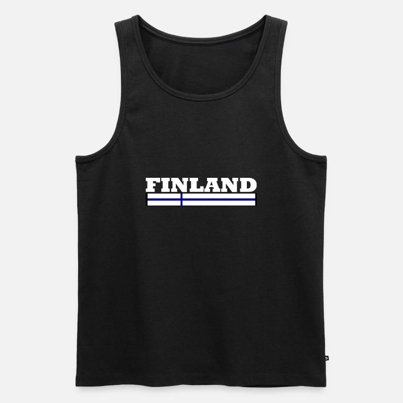 Finnland Flagge - Männer Premium Bio Tank Top - Schwarz