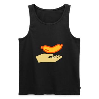 Handout sausages - Men's Premium Organic Tank Top - black - Front - Michal (187cm)