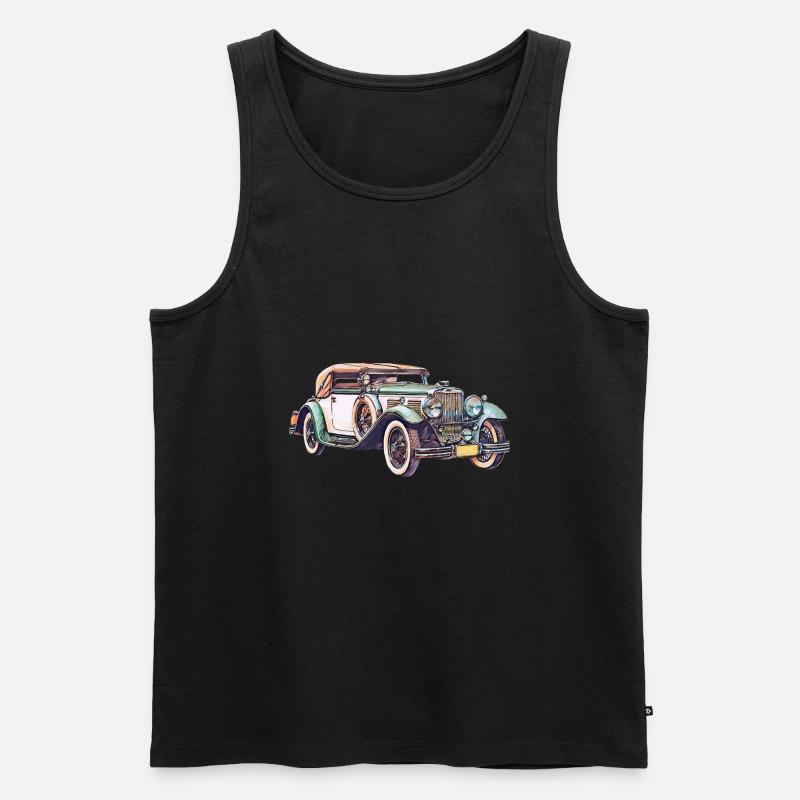 Oldtimer Auto - Männer Premium Bio Tank Top - Schwarz