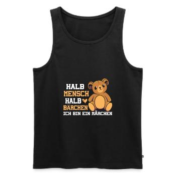 Halb Mensch Halb Bärchen Ich bin ein Märchen - Männer Premium Bio Tank Top - Schwarz - Vorne - Michal (187cm)