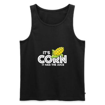 It's corn! Funny quote It has the juice - Vira - Men's Premium Organic Tank Top - black - Front - AI Model Male 178 light (178cm)