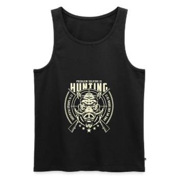 PROBLEM SOLVING IS HUNTING 2 - Männer Premium Bio Tank Top - Schwarz - Vorne - AI Model Male 178 light (178cm)