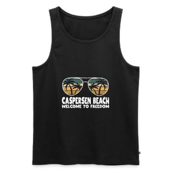 Caspersen Beach Welcome to Freedom Holiday Jump - Men's Premium Organic Tank Top - black - Front - AI Model Male 178 light (178cm)