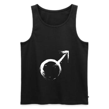 Männliches Geschlechtssymbol Symbol Vektor - Débardeur bio Premium Homme - noir - Devant - Michal (187cm)