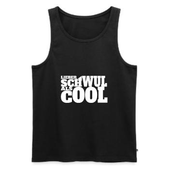 Lieber schwul als cool Liebe Schwul queer Sexismus - Männer Premium Bio Tank Top - Schwarz - Vorne - Michal (187cm)