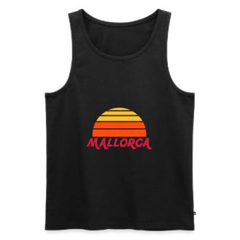 Mallorca (geteilte Halbsonne) - Männer Premium Bio Tank Top - Schwarz - Vorne - AI Model Male 178 light (178cm)