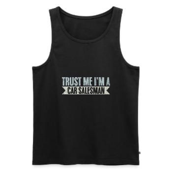 Trust Me Retro Car Salesperson For A Car Dealer - Männer Premium Bio Tank Top - Schwarz - Vorne - AI Model Male 178 light (178cm)
