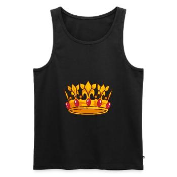 Krone - Männer Premium Bio Tank Top - Schwarz - Vorne - Michal (187cm)