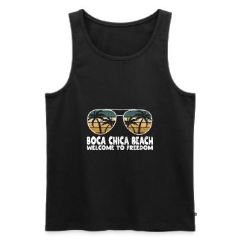 Boca Chica Beach Welcome to Freedom Holiday Spr - Men's Premium Organic Tank Top - black - Front - AI Model Male 178 light (178cm)