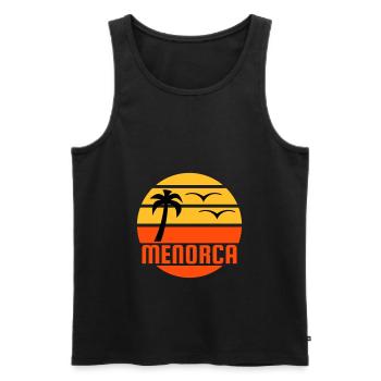 Menorca (Sonne, Palme, Vögel) - Männer Premium Bio Tank Top - Schwarz - Vorne - AI Model Male 178 light (178cm)