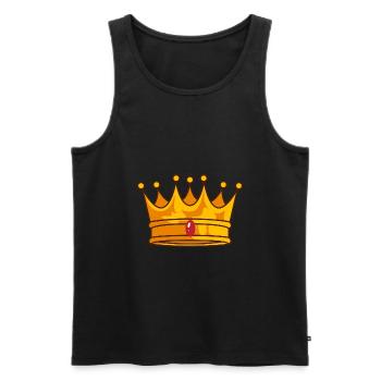 Couronne d’or - Débardeur bio Premium Homme - noir - Devant - AI Model Male 178 light (178cm)