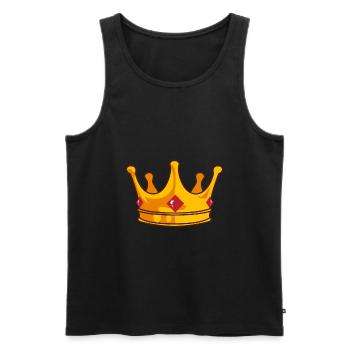 Krone - Männer Premium Bio Tank Top - Schwarz - Vorne - Michal (187cm)