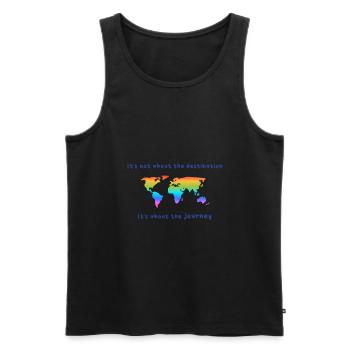 Rainbowworld - It's about the journey - Männer Premium Bio Tank Top - Schwarz - Vorne - AI Model Male 178 light (178cm)