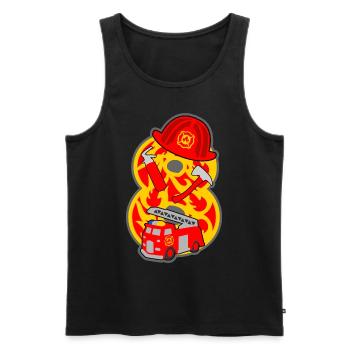 Feuerwehrmann 8. Geburtstagsparty Nummer 8 - 8 Jah - Männer Premium Bio Tank Top - Schwarz - Vorne - Michal (187cm)
