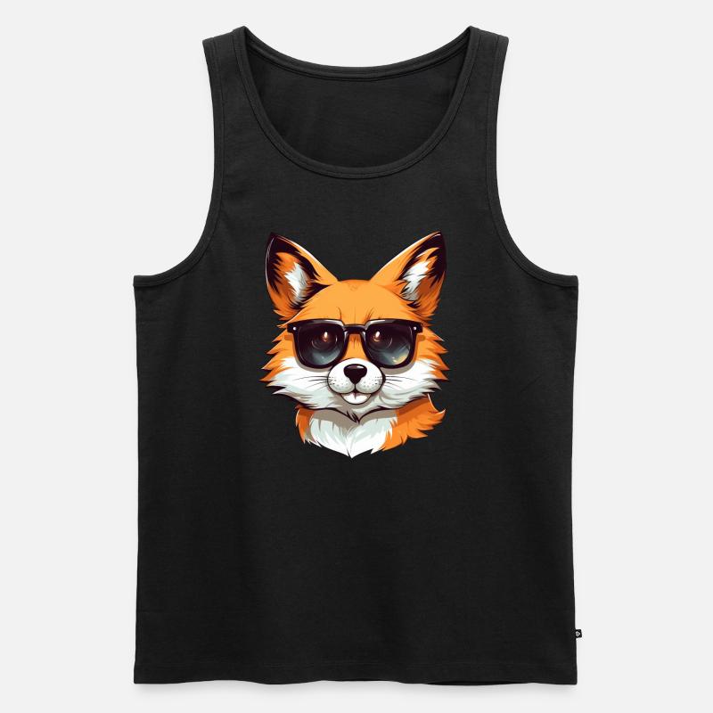 Cooler Rotfuchs: Sonnenbrillen-Stil - Männer Premium Bio Tank Top - Schwarz